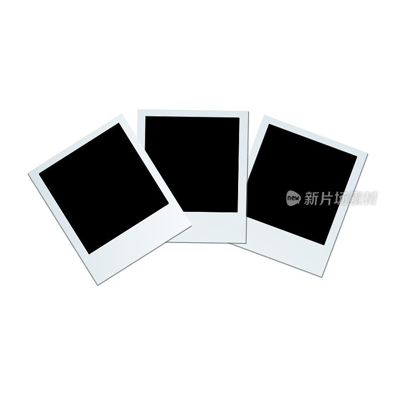 Set of three empty photo frame - stock vector